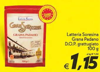 Iper Super Conveniente Latteria Soresina Grana Padano D.O.P. grattugiato 100 g offerta