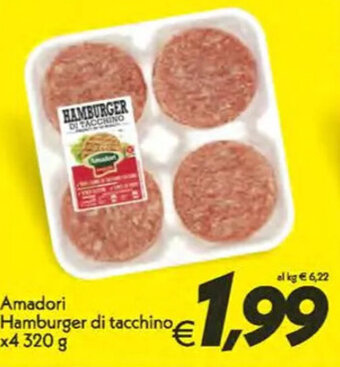Iper Super Conveniente Amadori Hamburger di tacchino x4 320 g offerta