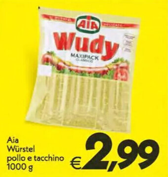 Iper Super Conveniente Aia Würstel pollo e tacchino 1000 g offerta