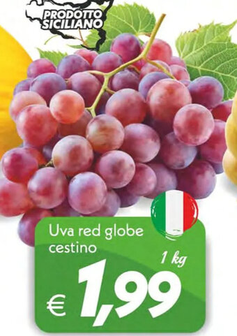 Iper Super Conveniente Uva red globe cestino 1 kg offerta