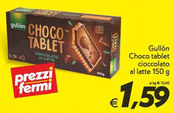 Iper Super Conveniente Gullón Choco tablet cioccolato al latte 150 g offerta