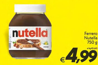 Iper Super Conveniente Ferrero Nutella 750 g offerta