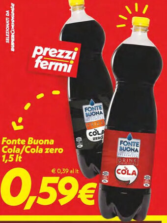 Iper Super Conveniente Fonte Buona Cola/Cola zero 1,5 lt offerta