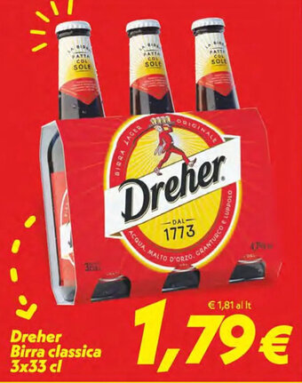 Iper Super Conveniente Dreher Birra classica 3x33 cl offerta