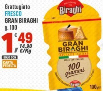 Supermercati Dok Grattugiato FRESCO GRAN BIRAGHI g.100 offerta
