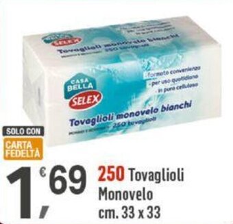 Supermercati Dok 250 Tovaglioli Monovelo cm 33x33 offerta