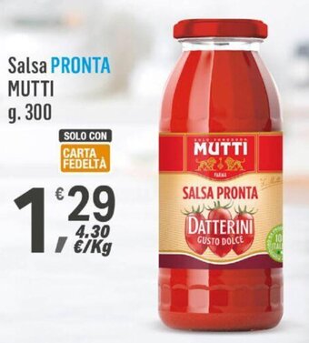 Supermercati Dok Salsa PRONTA MUTTI g.300 offerta