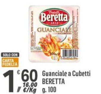 Supermercati Dok Guanciale a Cubetti BERETTA g. 100 offerta