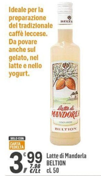 Supermercati Dok Latte di Mandorla BELTION cl.50 offerta