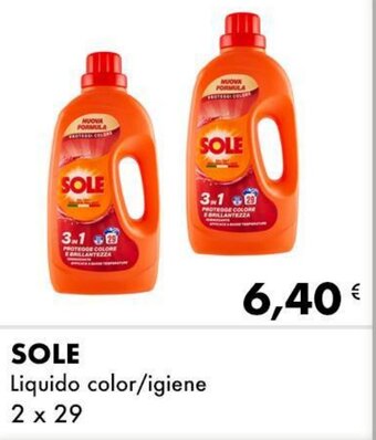 Iper Tosano SOLE Liquido color/igiene 2 x 29 offerta