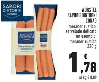 Conad WÜRSTEL SAPORI&DINTORNI CONAD 220 g offerta