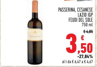 Conad PASSERINA, CESANESE LAZIO IGP FEUDI DEL SOLE 750 ml offerta