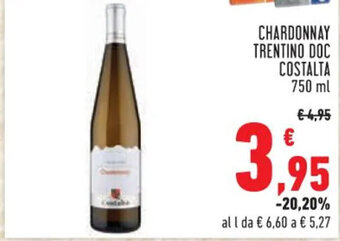 Conad CHARDONNAY TRENTINO DOC COSTALTA 750 ml offerta