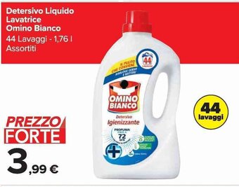 Carrefour Market Detersivo Liquido Lavatrice Omino Bianco 1,76 l offerta
