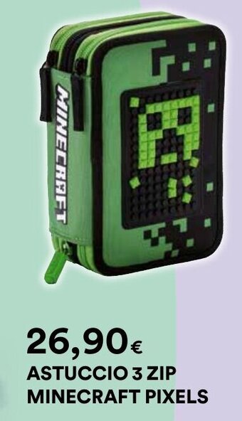 Coop ASTUCCIO 3 ZIP MINECRAFT PIXELS offerta