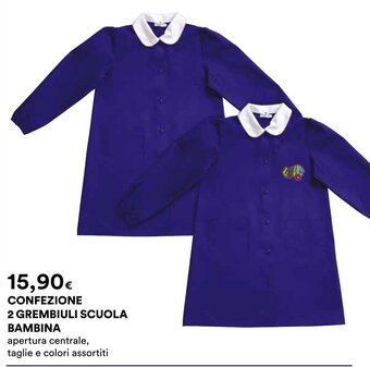 CONFEZIONE 2 GREMBIULI SCUOLA BAMBINA