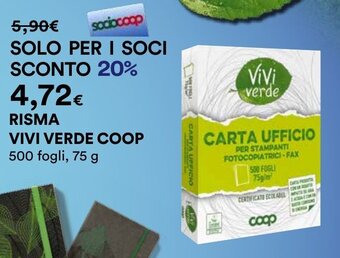 Coop RISMA VIVI VERDE COOP 500 fogli, 75 g offerta