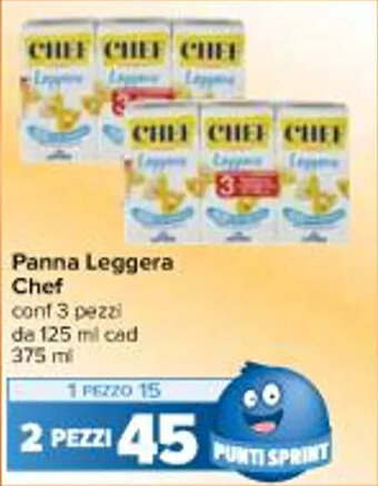 Carrefour Iper Panna Leggera Chef 375 ml offerta