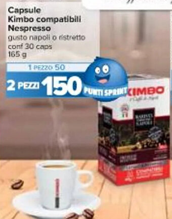 Carrefour Iper Capsule Kimbo compatibili Nespresso 165 g offerta
