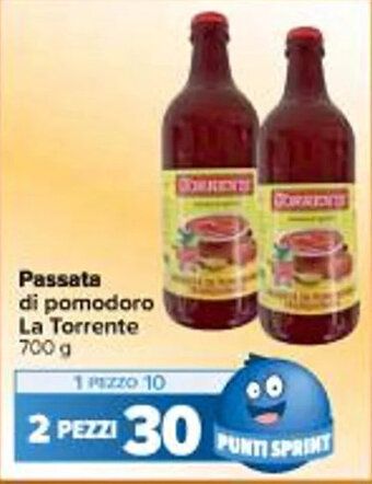 Carrefour Iper Passata di pomodoro La Torrente 700 g offerta