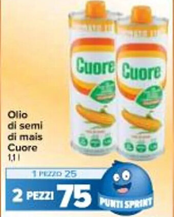 Carrefour Iper Olio di semi di mais Cuore 1,1 l offerta