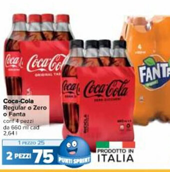 Carrefour Iper Coca-Cola Regular o Zero o Fanta 2,64 l offerta