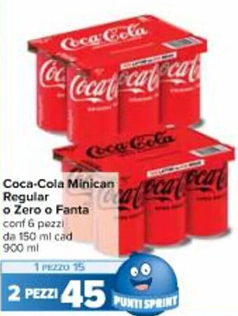 Coca-Cola Minican Regular o Zero o Fanta 900 ml