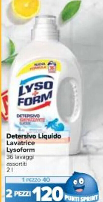 Carrefour Iper Detersivo Liquido Lavatrice Lysoform 2 l offerta