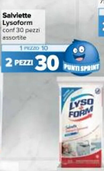 Carrefour Iper Salviette Lysoform conf 30 pezzi assortite offerta