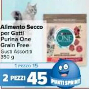 Carrefour Iper Alimento Secco per Gatti Purina One Grain Free 350 g offerta