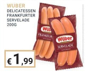WUBER DELICATESSEN FRANKFURTER SERVELADE 200G