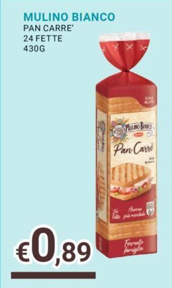Eté MULINO BIANCO PAN CARRE' 24 FETTE 430G offerta