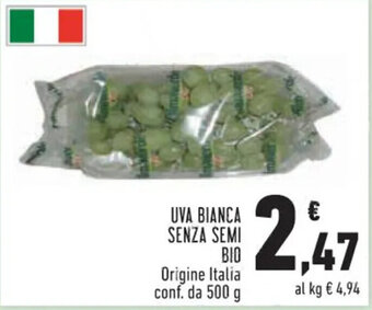 Conad UVA BIANCA SENZA SEMI BIO 500 g offerta