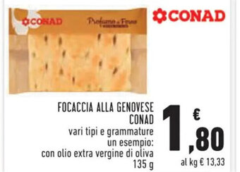 Conad FOCACCIA ALLA GENOVESE CONAD 135 g offerta