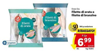 Lidl Ocean Sea Filetto di orata o filetto di branzino 380 g offerta