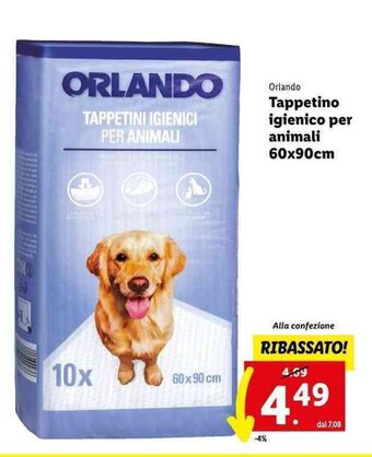 Lidl Orlando Tappetino igienico per animali 60x90cm offerta