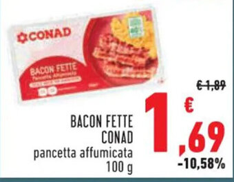 Conad BACON FETTE CONAD 100 g offerta
