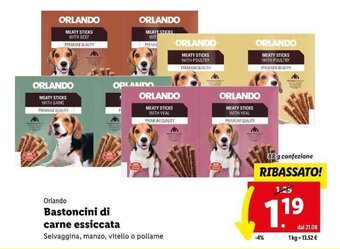 Lidl Orlando Bastoncini di carne essiccata 88 g offerta