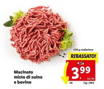 Lidl Macinato misto di suino e bovino 500 g offerta