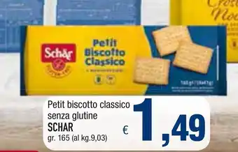 Famila Schär Petit biscotto classico senza glutine 165gr offerta