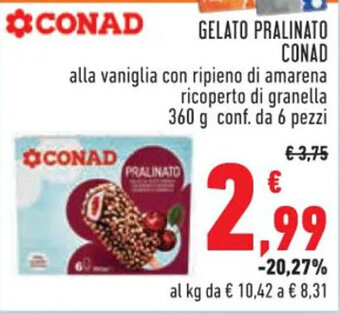 Conad GELATO PRALINATO CONAD 360 g offerta