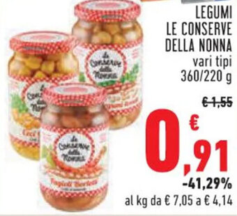 Conad LEGUMI LE CONSERVE DELLA NONNA vari tipi 360/220 g offerta