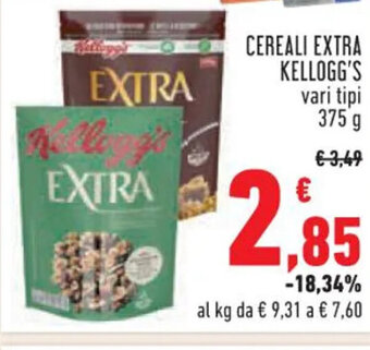 Conad CEREALI EXTRA KELLOGG'S vari tipi 375 g offerta