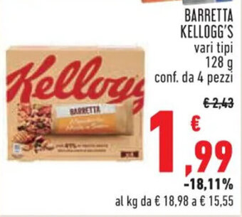 Conad BARRETTA KELLOGG'S vari tipi 128 g offerta