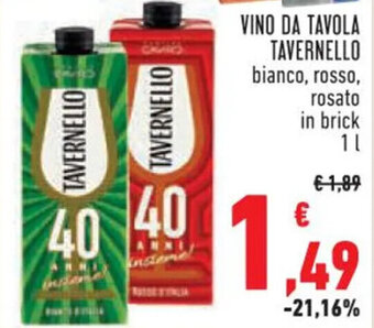 Conad VINO DA TAVOLA TAVERNELLO 1 l offerta
