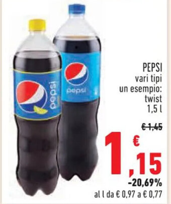 Conad PEPSI vari tipi 1,5 l offerta