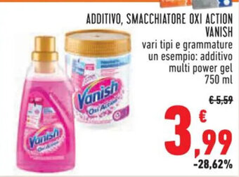 Conad ADDITIVO, SMACCHIATORE OXI ACTION VANISH 750 ml offerta