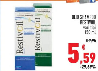 Conad OLIO SHAMPOO RESTIVOIL vari tipi 150 ml offerta
