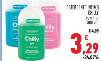 Conad DETERGENTE INTIMO CHILLY vari tipi 300 ml offerta