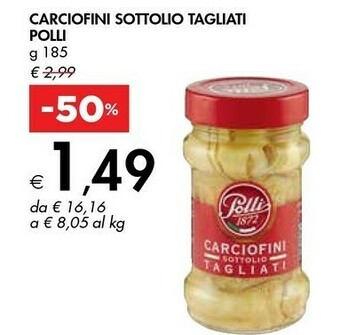 Bennet Polli Carciofini Sottolio Tagliati 185 G(ml) offerta